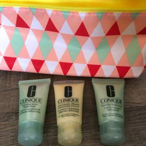 Clinque Makeup Bag with 2 wash and 1 lotion